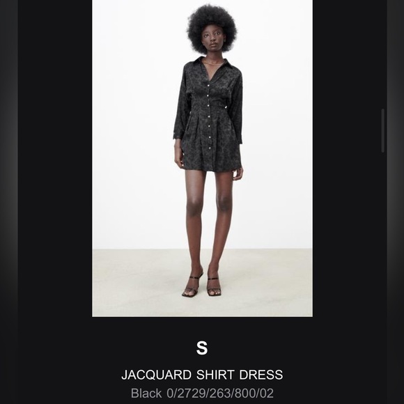 Zara Black Floral Jacquard Mini Dress - Picture 6 of 6